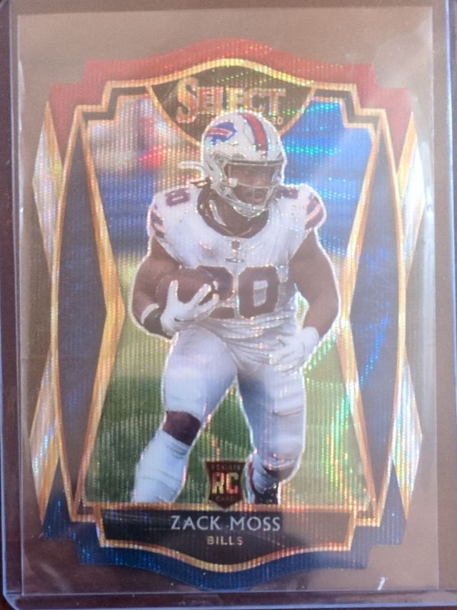 Zack Moss — 2020 Panini Select - Tri-Color Prizm Die Cut
