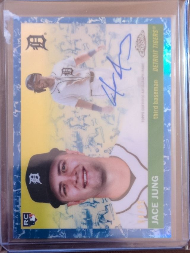Jace Jung — 2025 Topps Chrome - Blue Autograph parallel