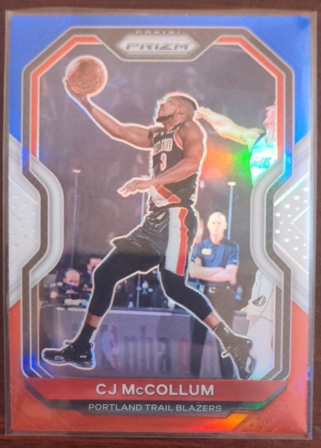 CJ McCollum — 2020-21 Panini Prizm - Red, White and Blue Prizms