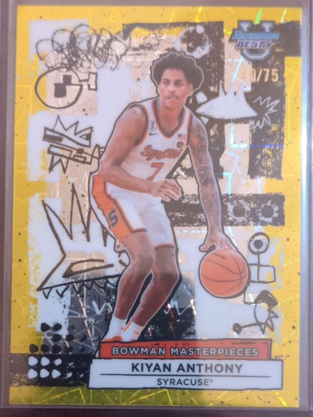Kiyan Anthony — 2025-26 Bowman University's Best Basketball - Bowman Masterpieces Yellow Lazer Refractor
